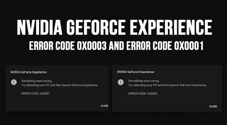 idiea geforce experience error code 0x0003