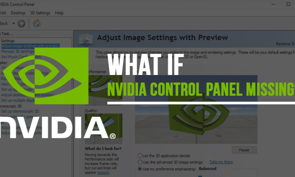 why does my nvidia control panel only shows 3d settings