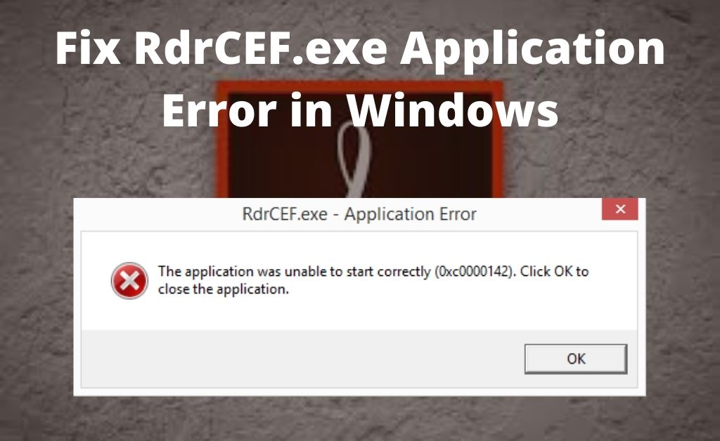 RdrCEF exe application error