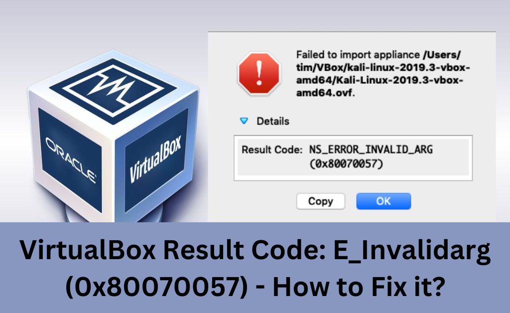 result code: e_invalidarg (0x80070057)